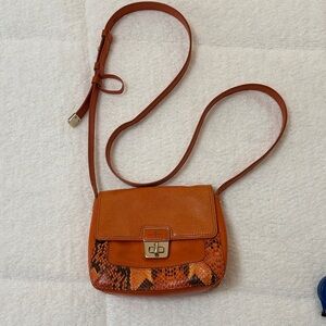 Cole Haan leather and snake print crossbody bag